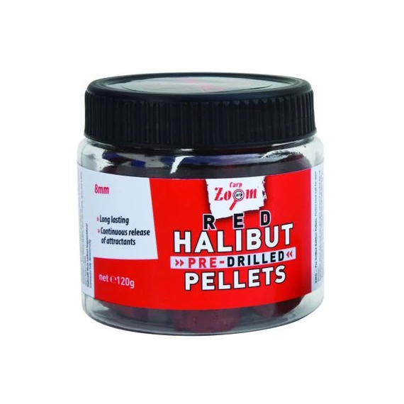 CarpZoom 120g 8mm Piros Halibut fúrt horogpellet CZ2354