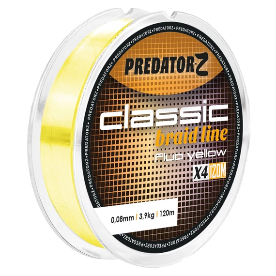 Predator-Z 0,08mm 3,9kg 120m Classic fonott zsinór fluo sárga CZ4700