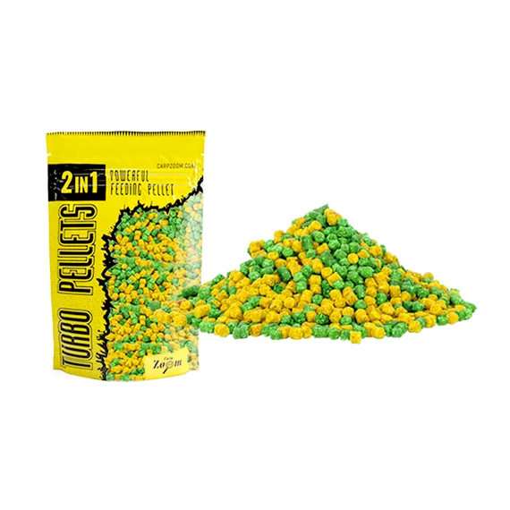 CarpZoom 2in1 Turbo gyors oldódású pellet 3 mm, ananász, banán, 500 g CZ4853