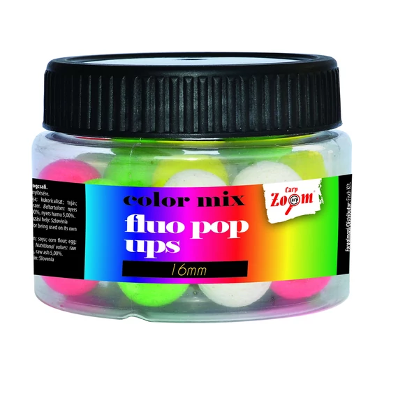 CarpZoom Fluo Pop Up lebegő bojli, 12mm, 50g, színes CZ4984