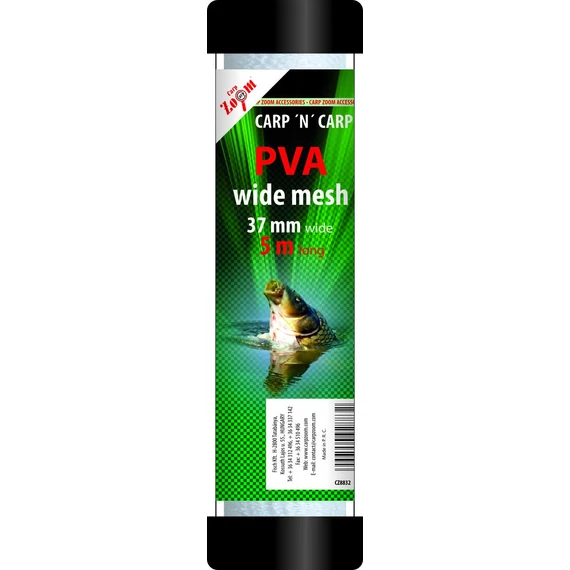 CarpZoom PVA háló (széles) töltőcsövön, hengerben, 37mmx5m CZ8832
