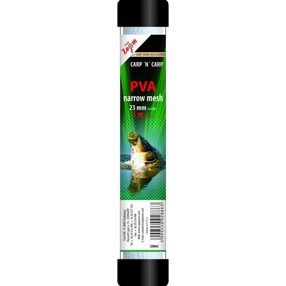 CarpZoom PVA háló ( keskeny) töltőcsövön, hengerben, 23mmx5m CZ8863