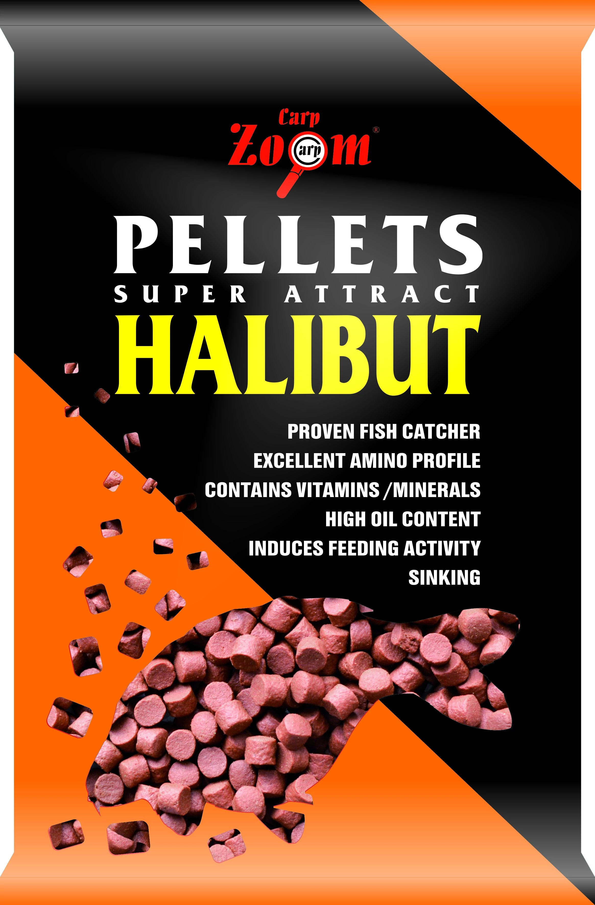 CarpZoom Furat nélküli Red halibut etetőpellet, 16mm, 5kg CZ2330