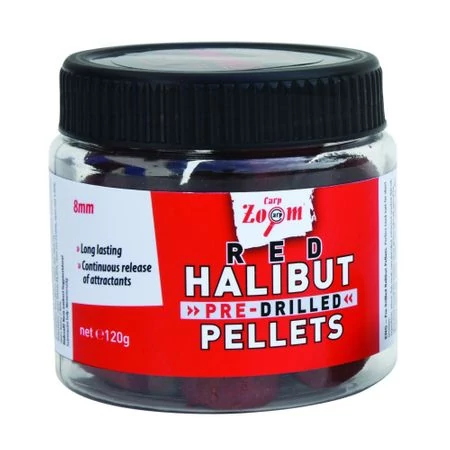 CarpZoom 120g 8mm Piros Halibut fúrt horogpellet CZ2354