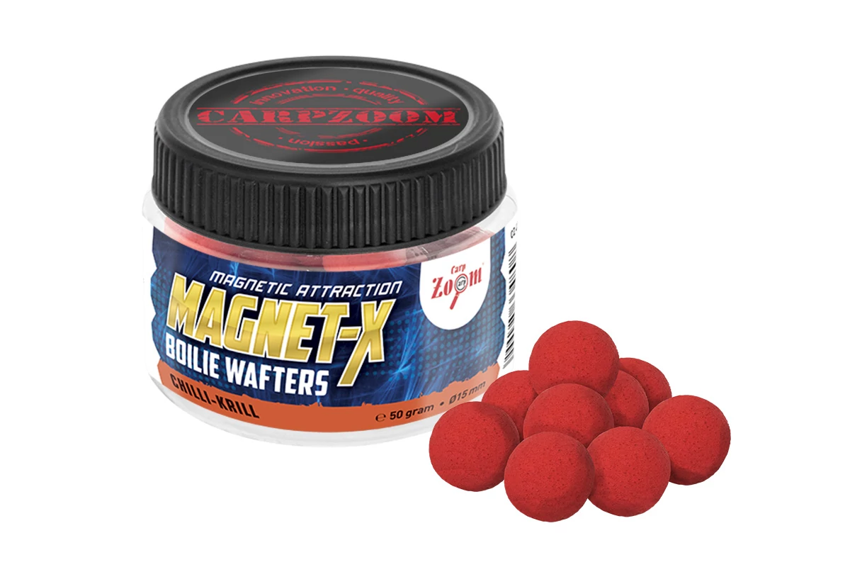 CarpZoom Magnet-X Boilie Wafters prémium horogcsali 15 mm, csili, rák, 50 g CZ4808