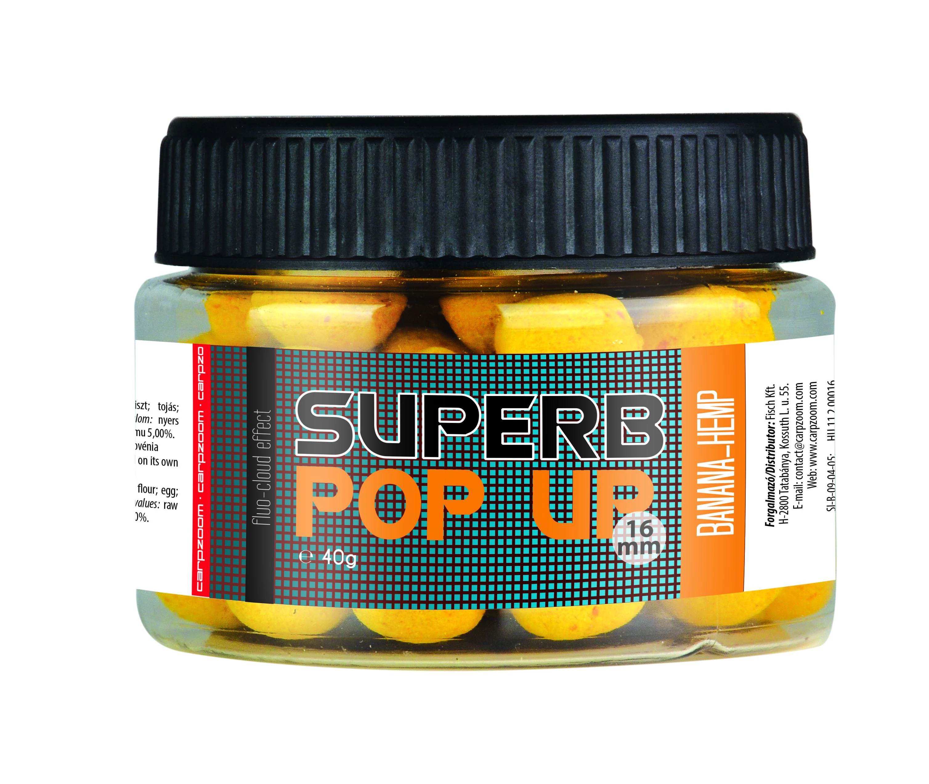 CarpZoom Superb Pop Up lebegő bojli, 16mm, 40g, eper-hal CZ5004
