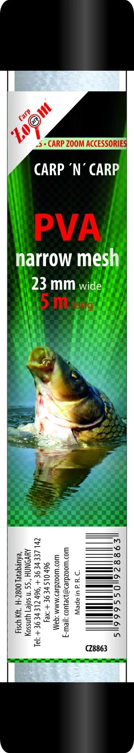 CarpZoom PVA háló ( keskeny) töltőcsövön, hengerben, 23mmx5m CZ8863
