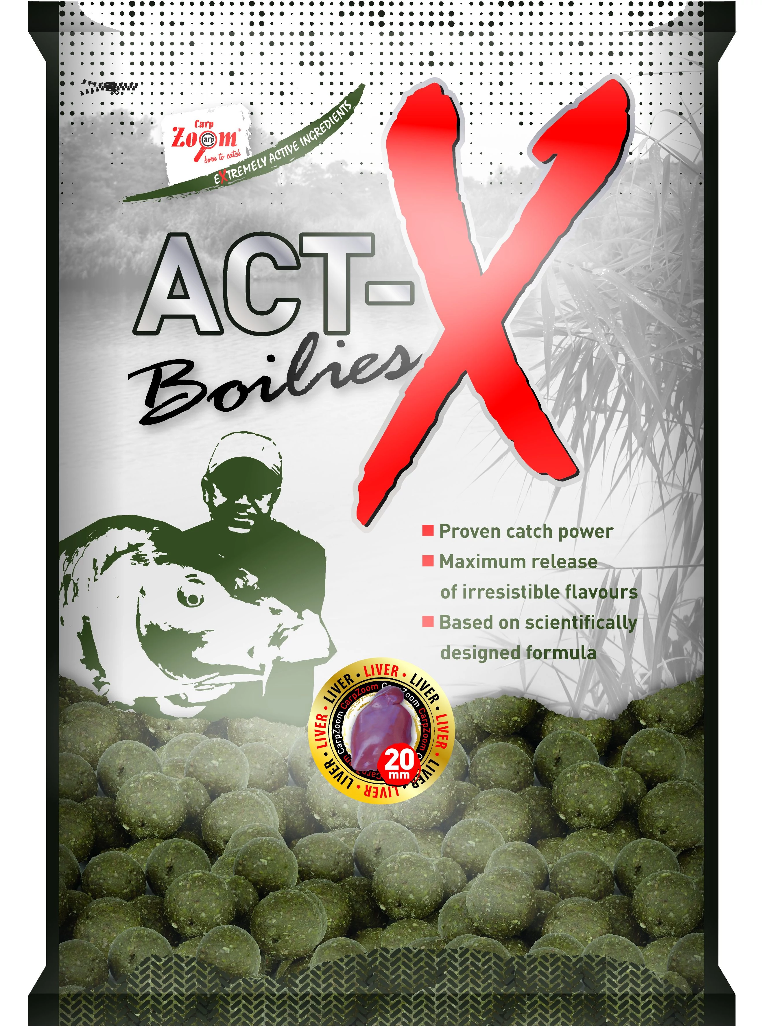 CarpZoom 800g 20mm egzotikus gyümölcs Act-X Bojli CZ9523