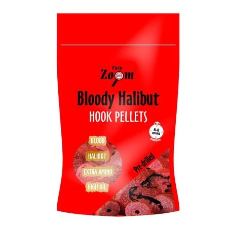 CarpZoom 150g 15mm Bloody Halibut epres fúrt Horogpellet CZ9653