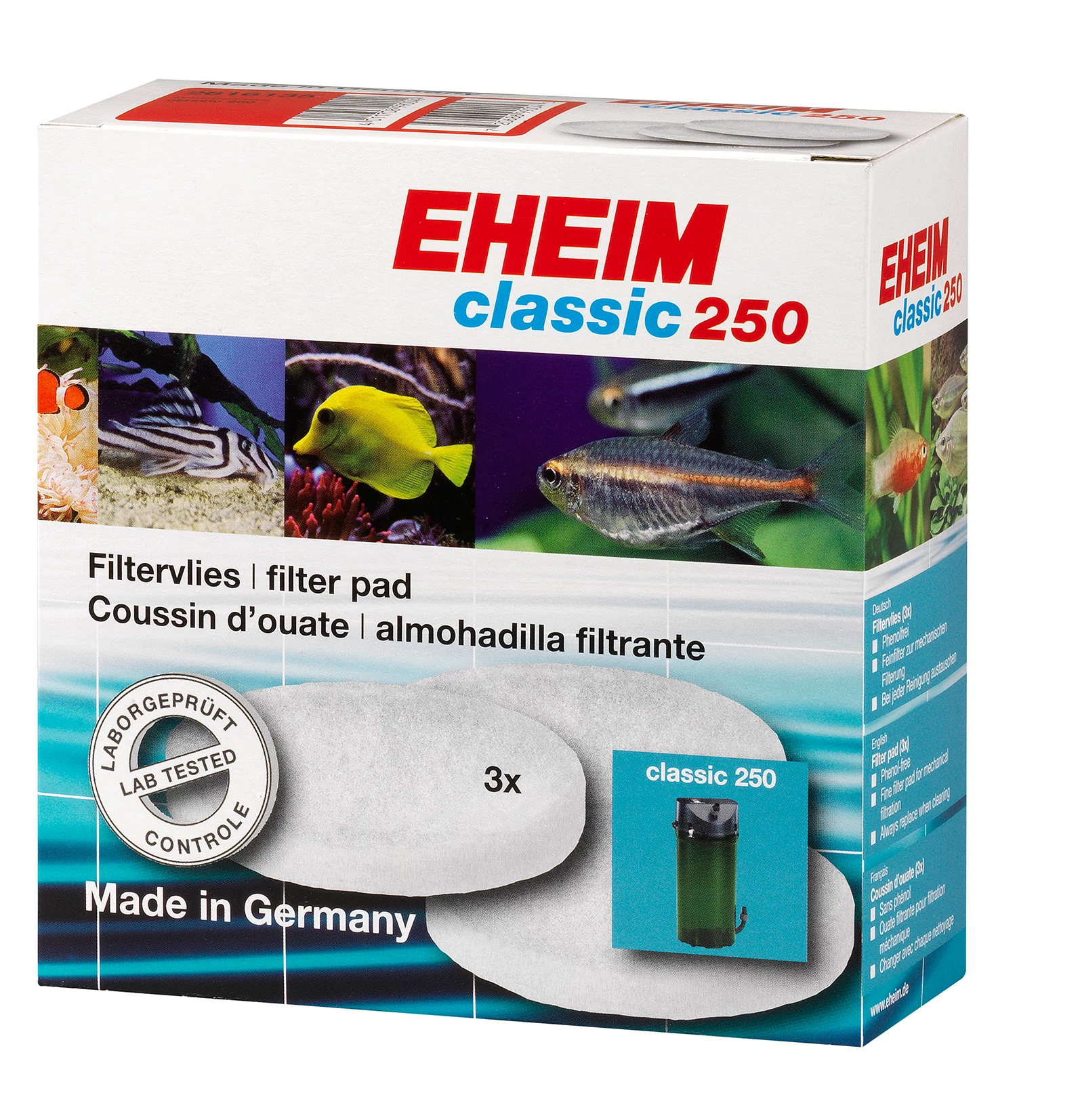 Eheim fehér finom szűrőpárna készlet classic 250 szűrőbe (2213), 3 db EH2616135