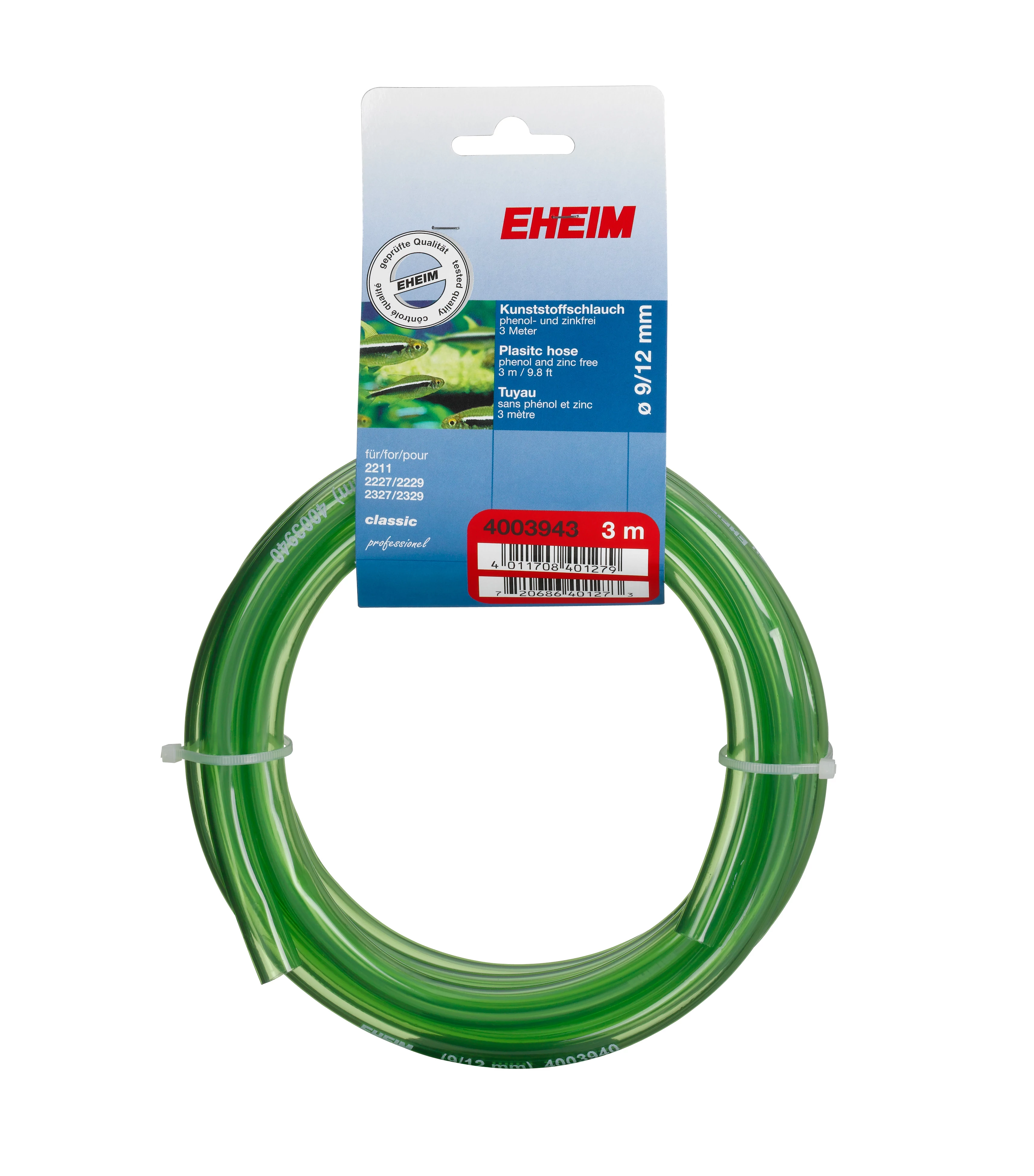 Eheim műanyag tömlő, 3 m, 9/12 mm, zöld EH4003943
